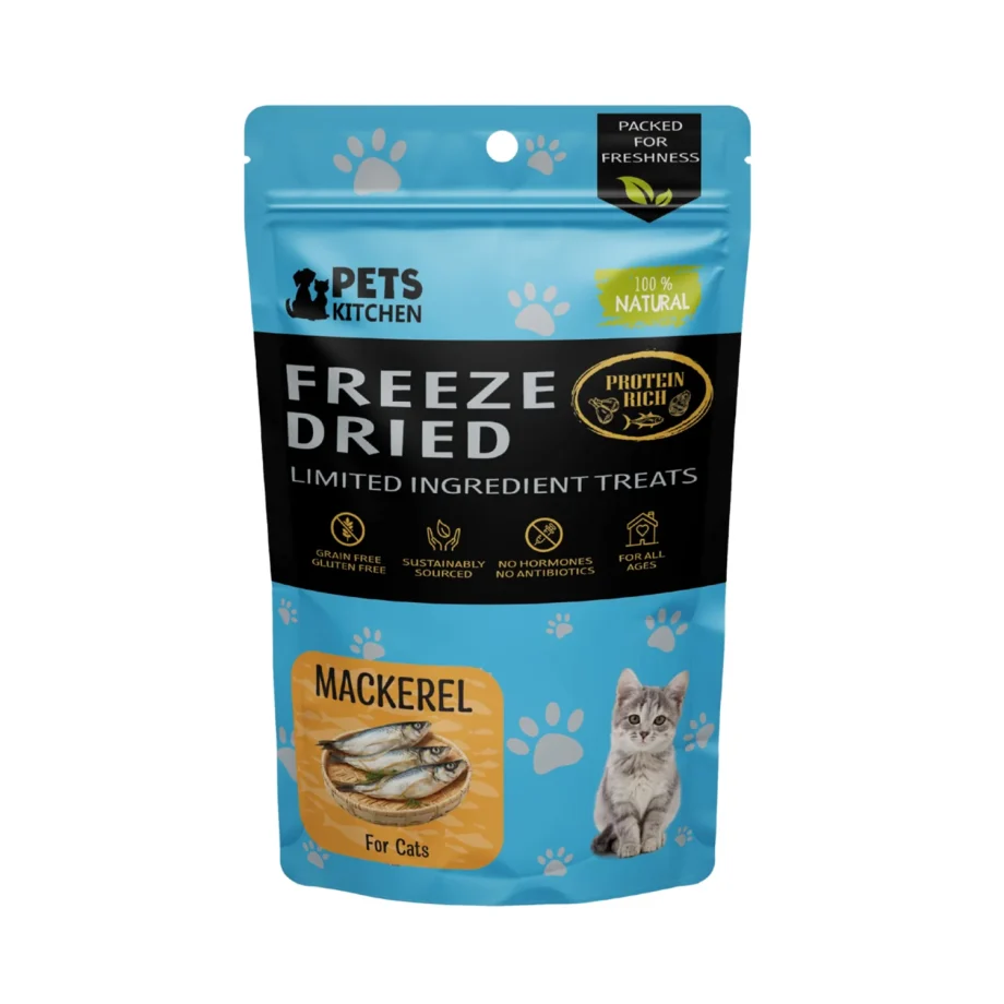 Pets Kitchen Freeze Dried Mackerel Treats For Cats - 40G