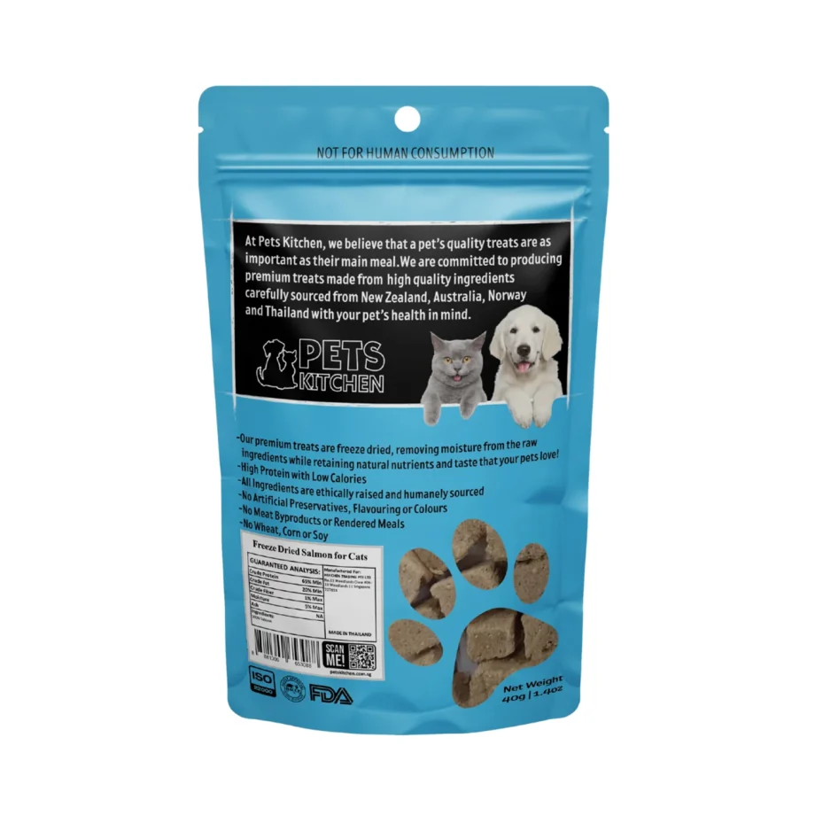 Pets Kitchen Freeze Dried Salmon Treats For Cats - 40G