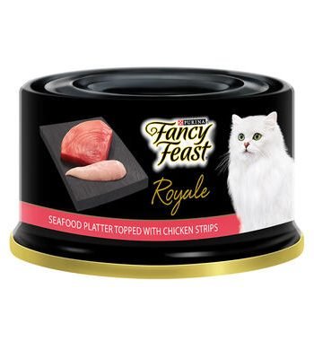 FANCY FEAST® Adult Royale Seafood Platter topped with Chicken Strips Wet Cat Food - 85G